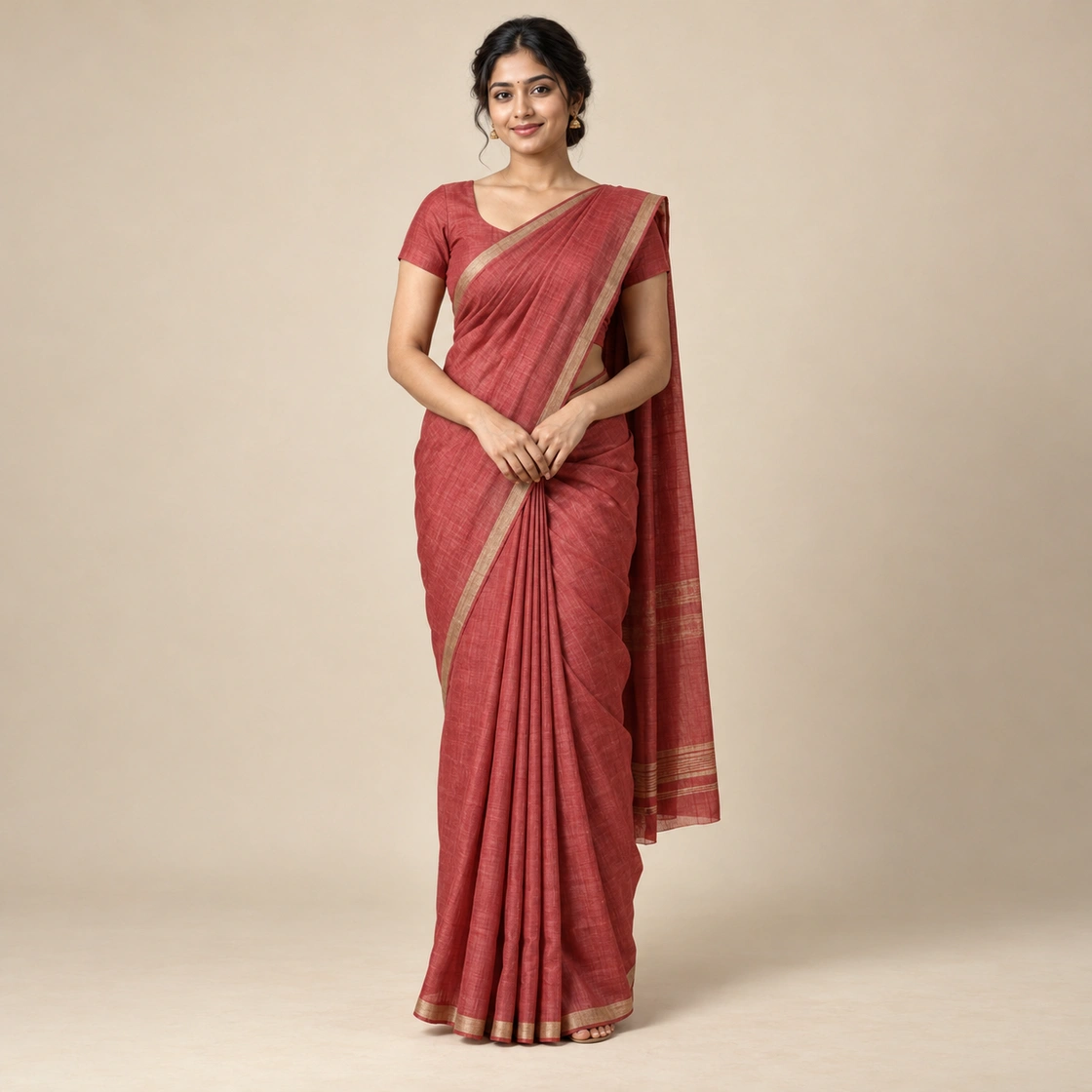 Editorial illustration of the Nivi drape showing its characteristic arrangement