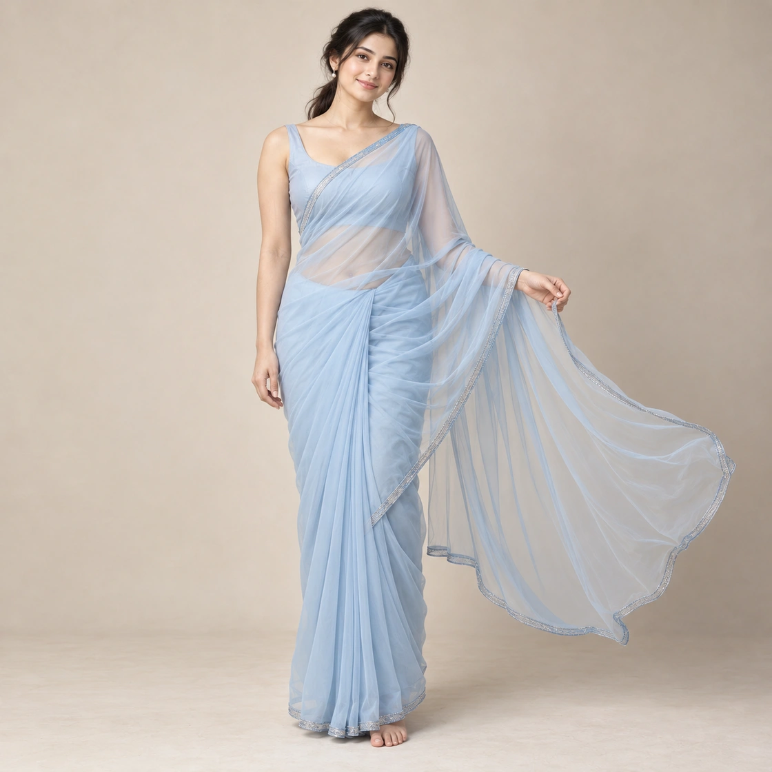 Chiffon — airy, soft and falling in small folds — illustrative textile reference