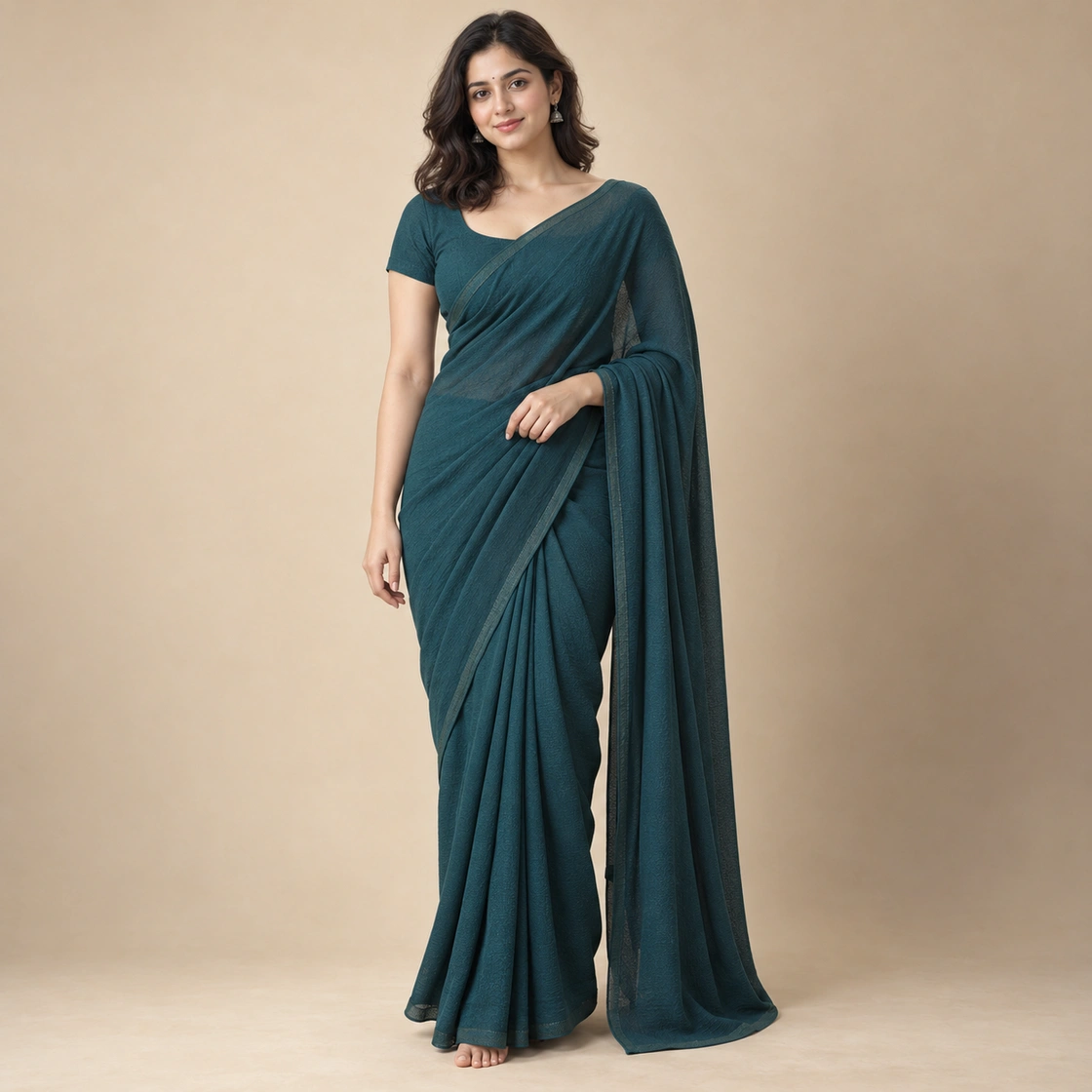 Georgette — flowing, with a lightly grainy surface — illustrative textile reference