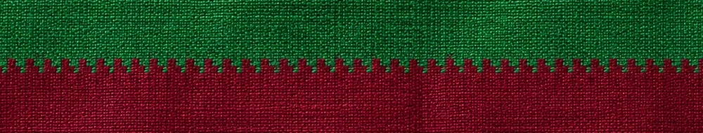 Close-up of a contrasting woven silk border meeting the main fabric