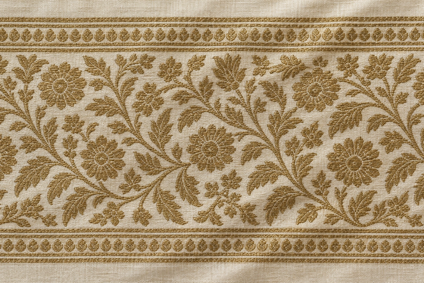 Muted antique-gold-coloured yarns