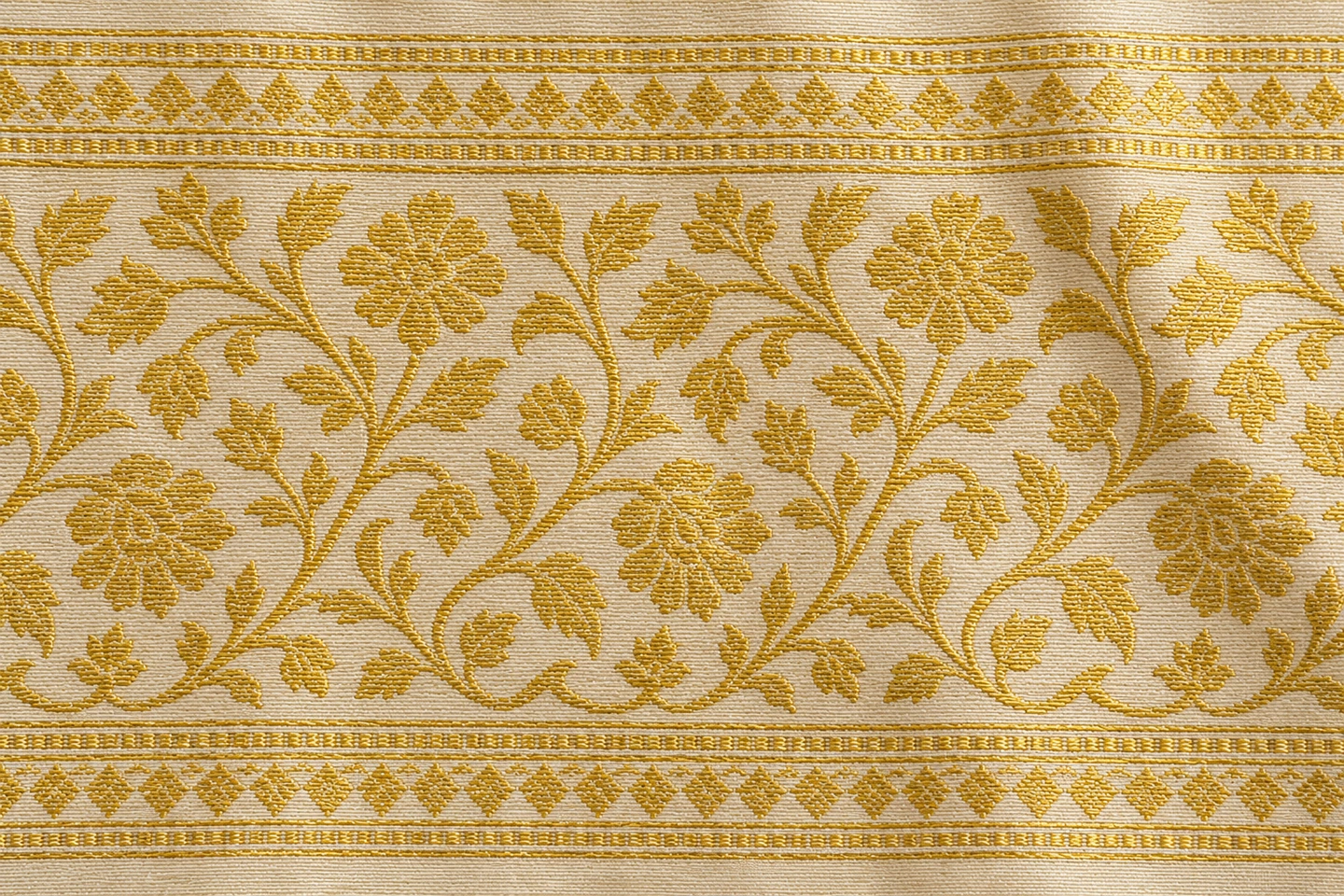 Bright-gold zari close-up