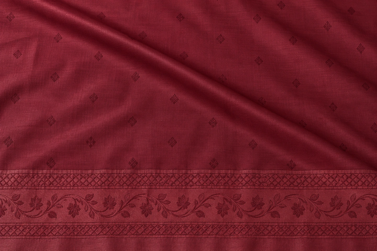 Tone-on-tone maroon silk