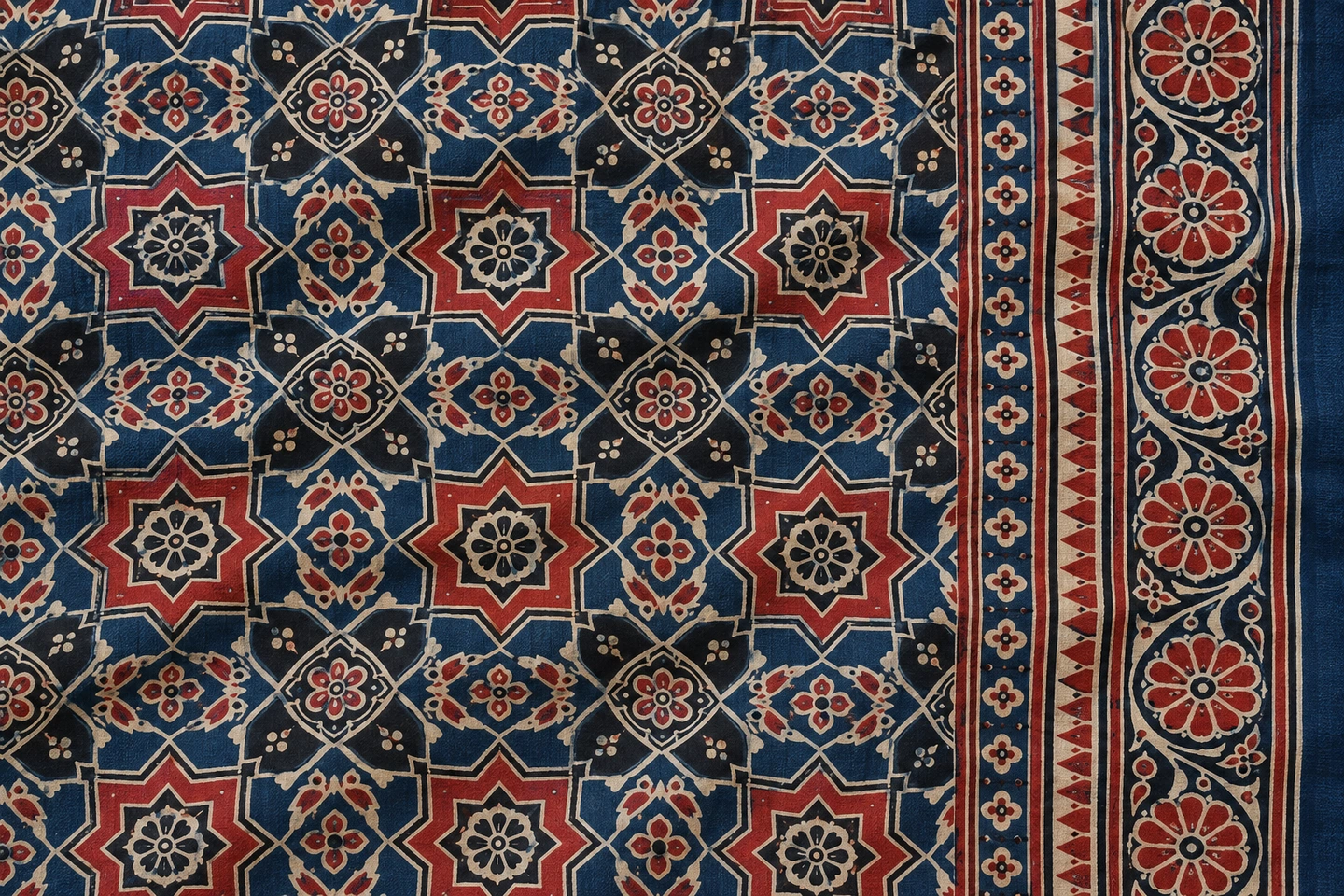 High-resolution geometric floral Ajrakh-inspired design study