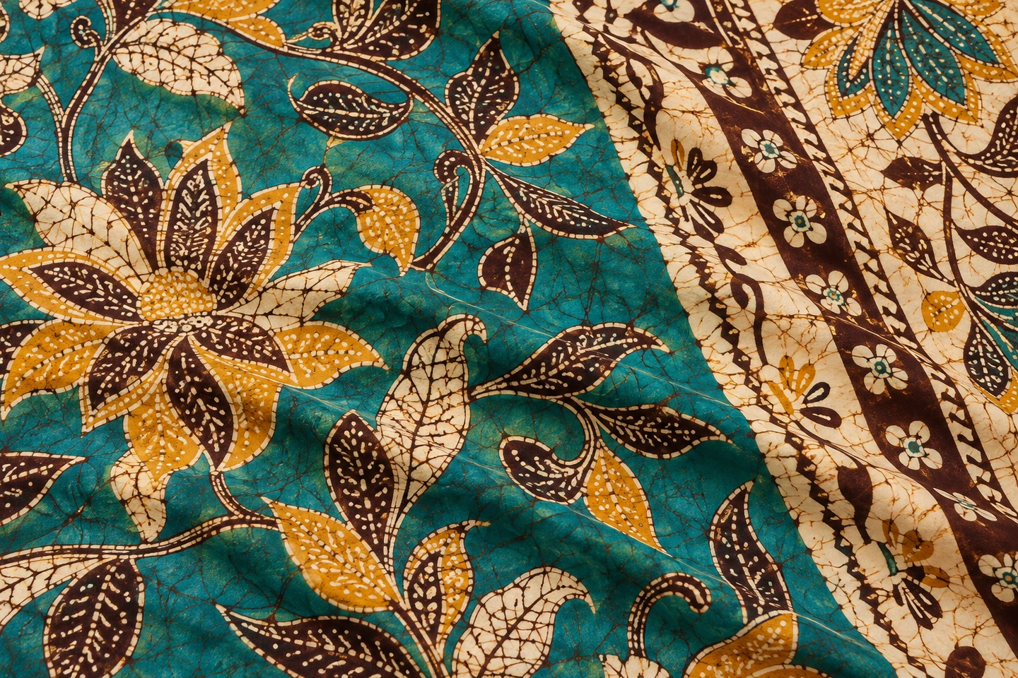Illustrative textile study: Illustration for Batik — designs made using a wax resist