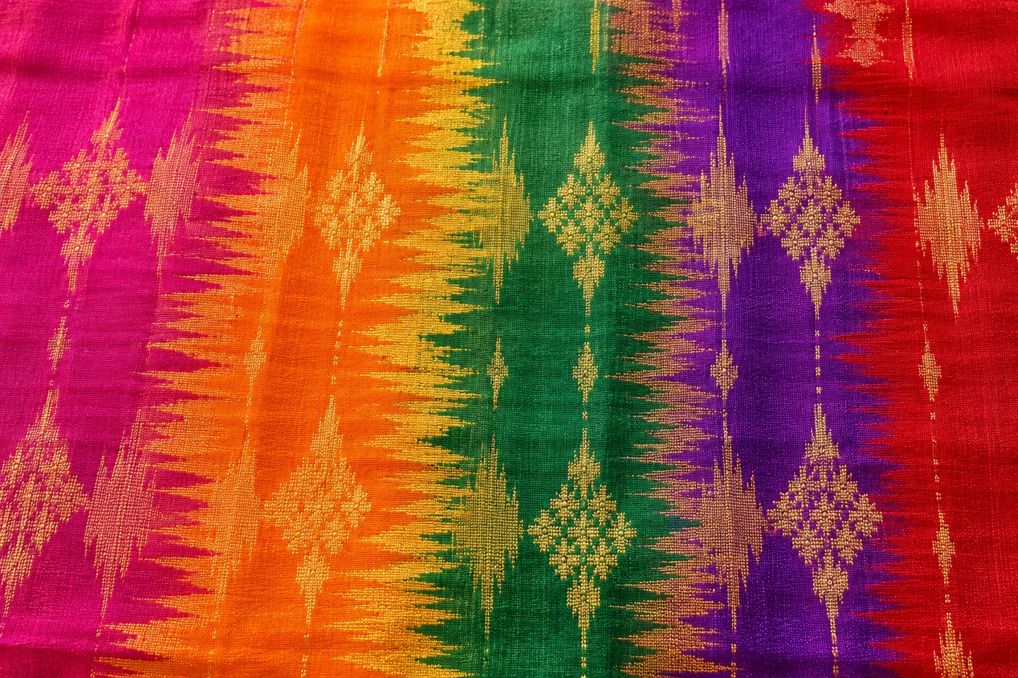 Illustrative textile study: Illustration for Rangkat — bold areas of changing colours