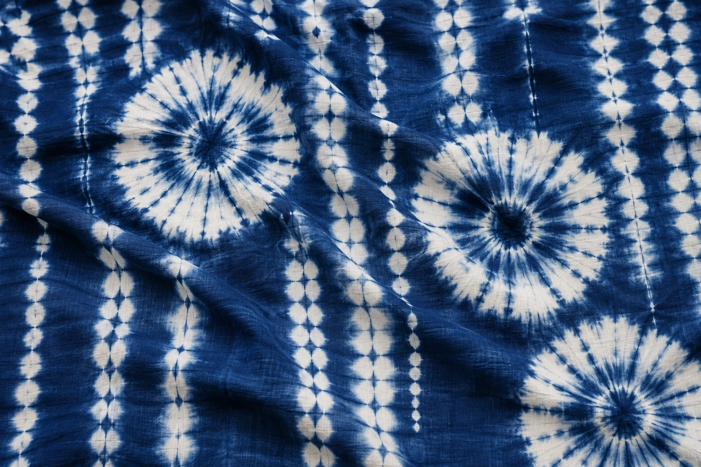 Illustrative textile study: Illustration for Shibori — patterns formed by binding or folding cloth