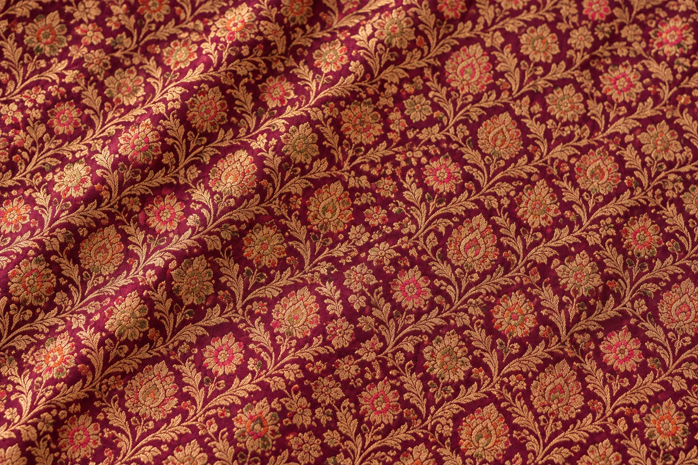 Illustrative textile study: Illustration for Tanchoi — densely patterned silk designs
