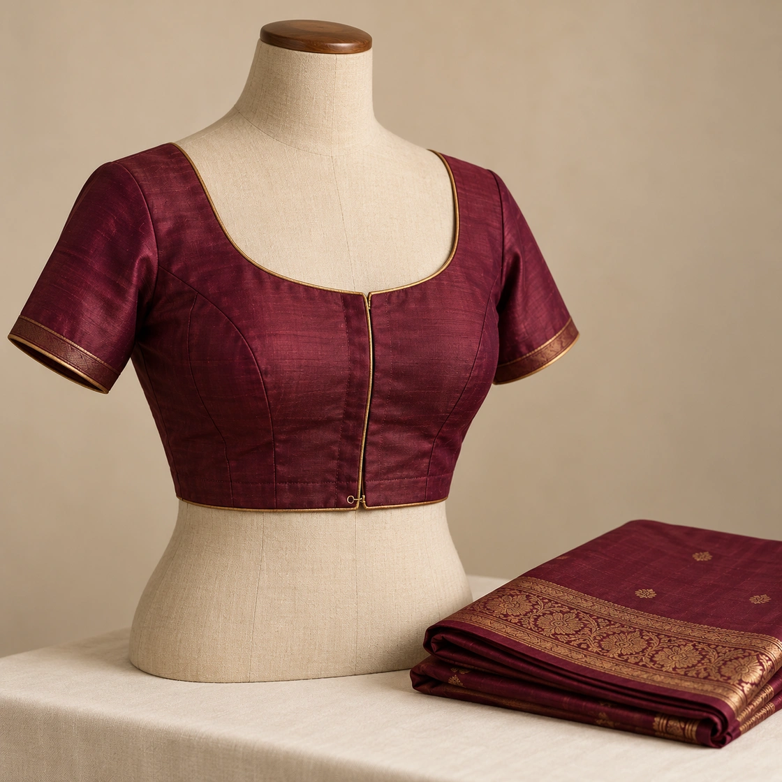 Atlas studio illustration of stitched blouse